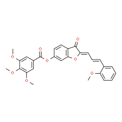 ChemSpider 2D Image | (2Z)-2-[(2E)-3-(2-Methoxyphenyl)-2-propen-1-ylidene]-3-oxo-2,3-dihydro-1-benzofuran-6-yl 3,4,5-trimethoxybenzoate | C28H24O8