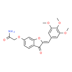 ChemSpider 2D Image | 2-{[(2Z)-3-Oxo-2-(3,4,5-trimethoxybenzylidene)-2,3-dihydro-1-benzofuran-6-yl]oxy}acetamide | C20H19NO7