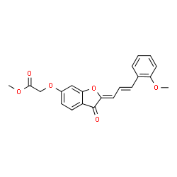 ChemSpider 2D Image | Methyl ({(2Z)-2-[(2E)-3-(2-methoxyphenyl)-2-propen-1-ylidene]-3-oxo-2,3-dihydro-1-benzofuran-6-yl}oxy)acetate | C21H18O6