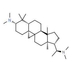 ChemSpider 2D Image | (3beta,5alpha,9xi,14xi,20S)-N~3~,N~3~,N~20~,N~20~,4,4,14-Heptamethyl-9,19-cyclopregnane-3,20-diamine | C28H50N2
