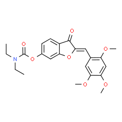 ChemSpider 2D Image | (2Z)-3-Oxo-2-(2,4,5-trimethoxybenzylidene)-2,3-dihydro-1-benzofuran-6-yl diethylcarbamate | C23H25NO7