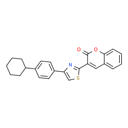 ChemSpider 2D Image | 3-[4-(4-Cyclohexyl-phenyl)-thiazol-2-yl]-chromen-2-one | C24H21NO2S