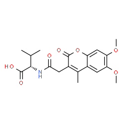 ChemSpider 2D Image | N-[(6,7-Dimethoxy-4-methyl-2-oxo-2H-chromen-3-yl)acetyl]-L-valine | C19H23NO7