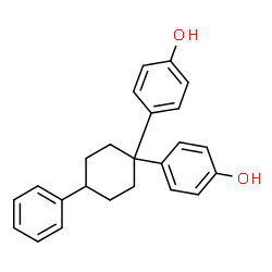 ChemSpider 2D Image | 4,4'-(4-Phenyl-1,1-cyclohexanediyl)diphenol | C24H24O2