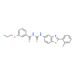 ChemSpider 2D Image | N-{[2-(2-Methylphenyl)-1,3-benzoxazol-5-yl]carbamothioyl}-3-propoxybenzamide | C25H23N3O3S