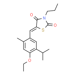 ChemSpider 2D Image | (5Z)-5-(4-Ethoxy-5-isopropyl-2-methylbenzylidene)-3-propyl-1,3-thiazolidine-2,4-dione | C19H25NO3S