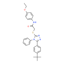 ChemSpider 2D Image | N-(4-Ethoxyphenyl)-2-({5-[4-(2-methyl-2-propanyl)phenyl]-4-phenyl-4H-1,2,4-triazol-3-yl}sulfanyl)acetamide | C28H30N4O2S