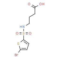 ChemSpider 2D Image | 4-{[(5-Bromo-2-thienyl)sulfonyl]amino}butanoic acid | C8H10BrNO4S2