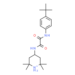 ChemSpider 2D Image | 2,2,6,6-Tetramethyl-4-{[{[4-(2-methyl-2-propanyl)phenyl]amino}(oxo)acetyl]amino}piperidinium | C21H34N3O2