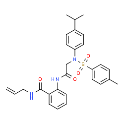 ChemSpider 2D Image | N-Allyl-2-({N-(4-isopropylphenyl)-N-[(4-methylphenyl)sulfonyl]glycyl}amino)benzamide | C28H31N3O4S