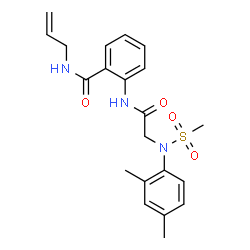 ChemSpider 2D Image | N-Allyl-2-{[N-(2,4-dimethylphenyl)-N-(methylsulfonyl)glycyl]amino}benzamide | C21H25N3O4S