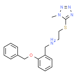 ChemSpider 2D Image | N-[2-(Benzyloxy)benzyl]-2-[(1-methyl-1H-tetrazol-5-yl)sulfanyl]ethanaminium | C18H22N5OS
