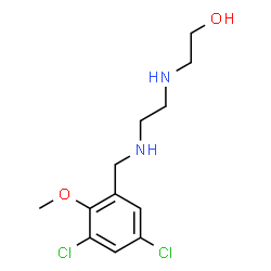 ChemSpider 2D Image | 2-({2-[(3,5-Dichloro-2-methoxybenzyl)amino]ethyl}amino)ethanol | C12H18Cl2N2O2