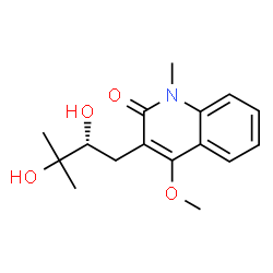 ChemSpider 2D Image | 3-[(2R)-2,3-Dihydroxy-3-methylbutyl]-4-methoxy-1-methyl-2(1H)-quinolinone | C16H21NO4