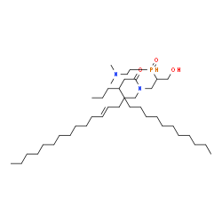 ChemSpider 2D Image | N-(2-{[2-(Dimethylamino)ethyl](oxido)phosphoranyl}-3-hydroxypropyl)-N-[(4E)-4-hexadecen-1-yl]-3-propyltetradecanamide | C40H81N2O3P