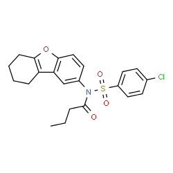 ChemSpider 2D Image | N-[(4-Chlorophenyl)sulfonyl]-N-(6,7,8,9-tetrahydrodibenzo[b,d]furan-2-yl)butanamide | C22H22ClNO4S