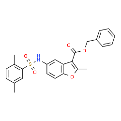 ChemSpider 2D Image | Benzyl 5-{[(2,5-dimethylphenyl)sulfonyl]amino}-2-methyl-1-benzofuran-3-carboxylate | C25H23NO5S