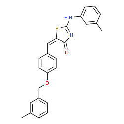 ChemSpider 2D Image | (5E)-5-{4-[(3-Methylbenzyl)oxy]benzylidene}-2-[(3-methylphenyl)amino]-1,3-thiazol-4(5H)-one | C25H22N2O2S