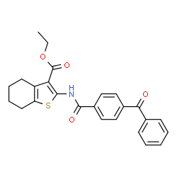 ChemSpider 2D Image | Ethyl 2-[(4-benzoylbenzoyl)amino]-4,5,6,7-tetrahydro-1-benzothiophene-3-carboxylate | C25H23NO4S