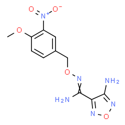 ChemSpider 2D Image | 4-Amino-N'-[(4-methoxy-3-nitrobenzyl)oxy]-1,2,5-oxadiazole-3-carboximidamide | C11H12N6O5