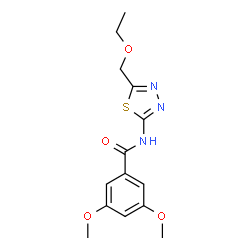 ChemSpider 2D Image | N-[5-(Ethoxymethyl)-1,3,4-thiadiazol-2-yl]-3,5-dimethoxybenzamide | C14H17N3O4S