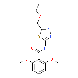 ChemSpider 2D Image | N-[5-(Ethoxymethyl)-1,3,4-thiadiazol-2-yl]-2,6-dimethoxybenzamide | C14H17N3O4S