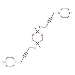 ChemSpider 2D Image | 4,4'-[(2,5-Dimethyl-1,3-dioxane-2,5-diyl)bis(oxy-2-butyne-4,1-diyl)]dimorpholine | C22H34N2O6