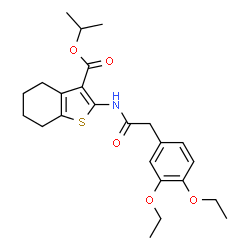 ChemSpider 2D Image | Isopropyl 2-{[(3,4-diethoxyphenyl)acetyl]amino}-4,5,6,7-tetrahydro-1-benzothiophene-3-carboxylate | C24H31NO5S