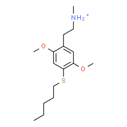 ChemSpider 2D Image | 2-[2,5-Dimethoxy-4-(pentylsulfanyl)phenyl]-N-methylethanaminium | C16H28NO2S