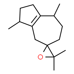 ChemSpider 2D Image | 3,3',3',8-Tetramethyl-2,3,4,6,7,8-hexahydro-1H-spiro[azulene-5,2'-oxirane] | C15H24O
