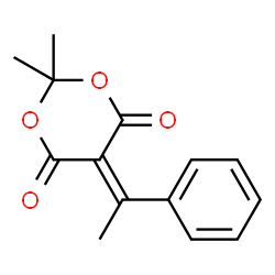 ChemSpider 2D Image | 2,2-Dimethyl-5-(1-phenylethylidene)-1,3-dioxane-4,6-dione | C14H14O4