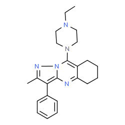 ChemSpider 2D Image | 9-(4-Ethyl-1-piperazinyl)-2-methyl-3-phenyl-5,6,7,8-tetrahydropyrazolo[5,1-b]quinazoline | C23H29N5