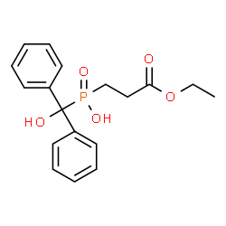 ChemSpider 2D Image | (3-Ethoxy-3-oxopropyl)[hydroxy(diphenyl)methyl]phosphinic acid | C18H21O5P