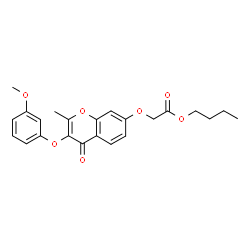 ChemSpider 2D Image | Butyl {[3-(3-methoxyphenoxy)-2-methyl-4-oxo-4H-chromen-7-yl]oxy}acetate | C23H24O7