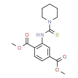 ChemSpider 2D Image | Dimethyl 2-[(piperidin-1-ylcarbothioyl)amino]terephthalate | C16H20N2O4S