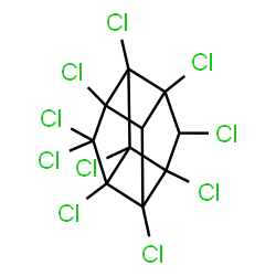 ChemSpider 2D Image | 1,2,3,4,5,5,6,7,9,10-Decachloropentacyclo[5.3.0.0~2,6~.0~3,9~.0~4,8~]decane | C10H2Cl10