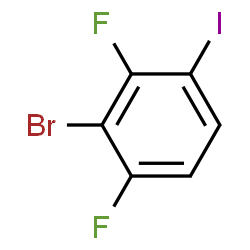 ChemSpider 2D Image | 2-Bromo-1,3-difluoro-4-iodobenzene | C6H2BrF2I