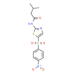 ChemSpider 2D Image | 3-methyl-N-[5-(4-nitrobenzenesulfonyl)-1,3-thiazol-2-yl]butanamide | C14H15N3O5S2