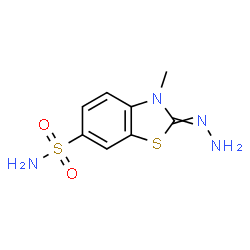ChemSpider 2D Image | 2-Hydrazono-3-methyl-2,3-dihydro-1,3-benzothiazole-6-sulfonamide | C8H10N4O2S2