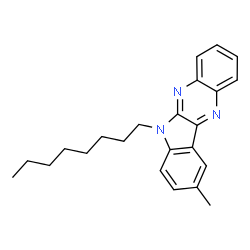 ChemSpider 2D Image | 9-Methyl-6-octyl-6H-indolo[2,3-b]quinoxaline | C23H27N3
