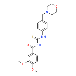 ChemSpider 2D Image | 3,4-Dimethoxy-N-{[4-(4-morpholinylmethyl)phenyl]carbamothioyl}benzamide | C21H25N3O4S