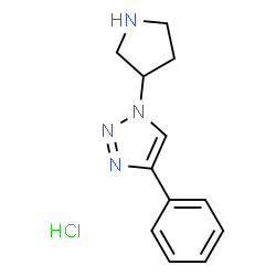 ChemSpider 2D Image | 4-Phenyl-1-(3-pyrrolidinyl)-1H-1,2,3-triazole hydrochloride (1:1) | C12H15ClN4