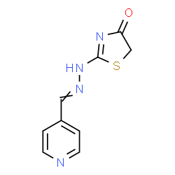 ChemSpider 2D Image | 2-[2-(4-Pyridinylmethylene)hydrazino]-1,3-thiazol-4(5H)-one | C9H8N4OS