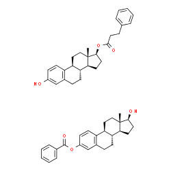 ChemSpider 2D Image | (17beta)-17-Hydroxyestra-1,3,5(10)-trien-3-yl benzoate - (17beta)-3-hydroxyestra-1,3,5(10)-trien-17-yl 3-phenylpropanoate (1:1) | C52H60O6