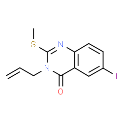 ChemSpider 2D Image | 3-Allyl-6-iodo-2-(methylsulfanyl)-4(3H)-quinazolinone | C12H11IN2OS