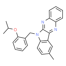 ChemSpider 2D Image | 6-(2-Isopropoxybenzyl)-9-methyl-6H-indolo[2,3-b]quinoxaline | C25H23N3O