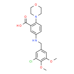 ChemSpider 2D Image | 5-[(3-Chloro-4,5-dimethoxybenzyl)amino]-2-(4-morpholinyl)benzoic acid | C20H23ClN2O5