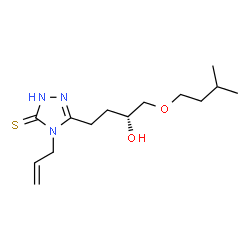 ChemSpider 2D Image | 4-Allyl-5-[(3R)-3-hydroxy-4-(3-methylbutoxy)butyl]-2,4-dihydro-3H-1,2,4-triazole-3-thione | C14H25N3O2S
