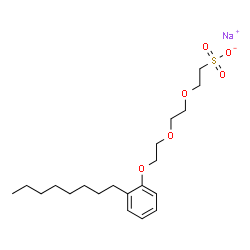 ChemSpider 2D Image | Sodium 2-{2-[2-(2-octylphenoxy)ethoxy]ethoxy}ethanesulfonate | C20H33NaO6S