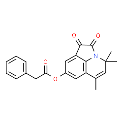 ChemSpider 2D Image | 4,4,6-Trimethyl-1,2-dioxo-1,2-dihydro-4H-pyrrolo[3,2,1-ij]quinolin-8-yl phenylacetate | C22H19NO4